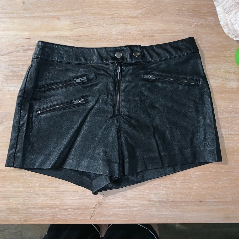 Leather shorts